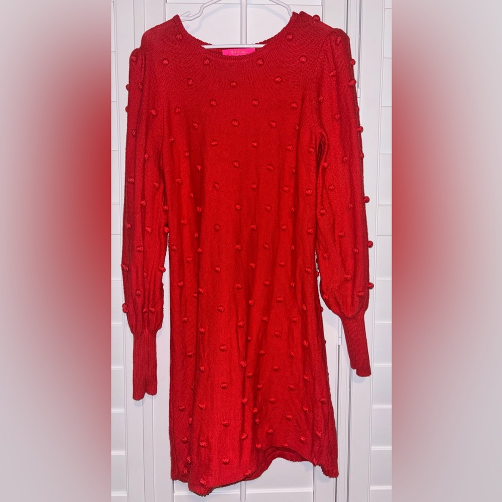 Lilly Pulitzer Red Sweater Dress LARGE